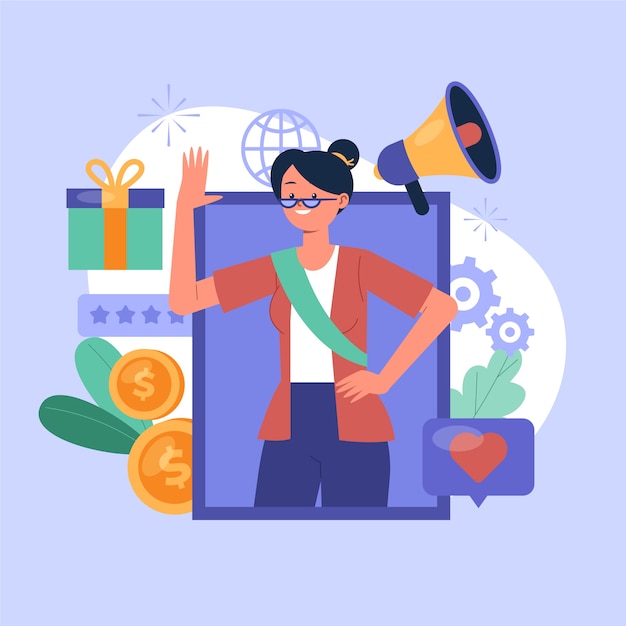 Flat design ambassador illustration