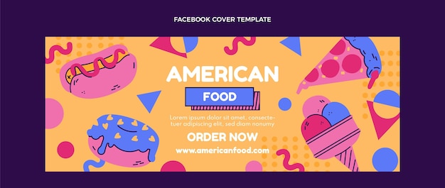 Free Vector flat design american food facebook cover