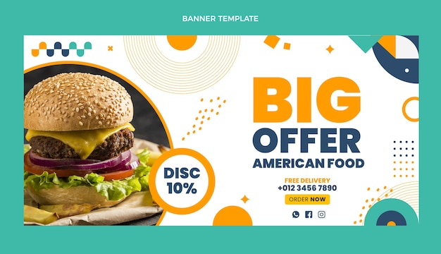 Free vector flat design american food sale banner