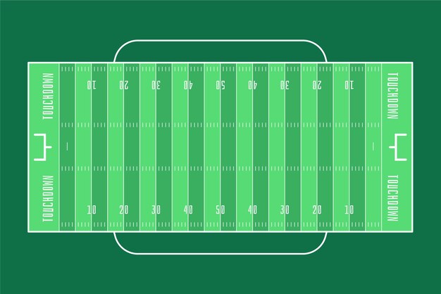 Flat design american footbal field