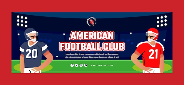 Flat design american football facebook cover