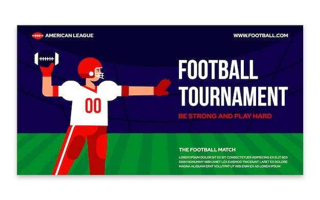 Flat design american football facebook post