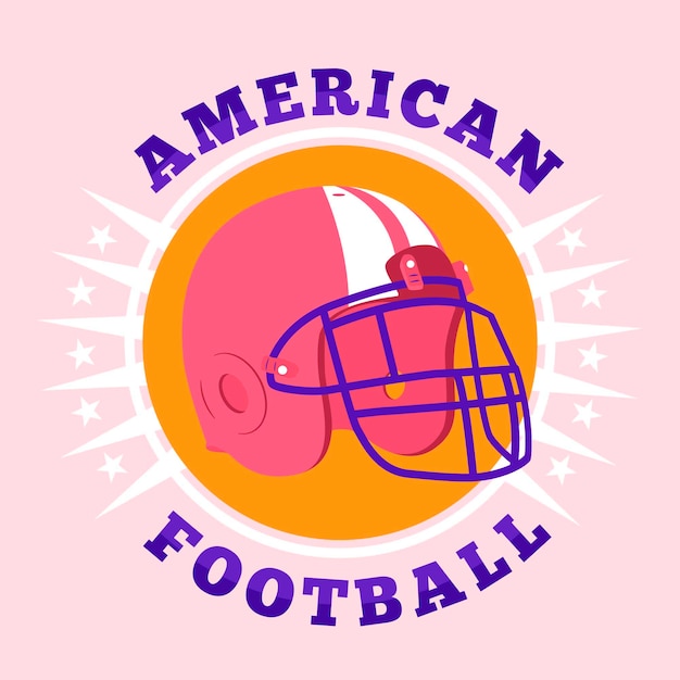 Flat design american football helmet