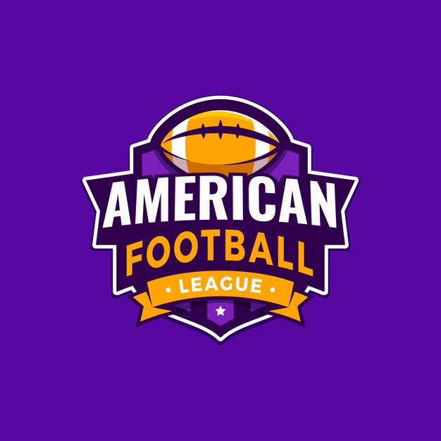 Flat design american football logo