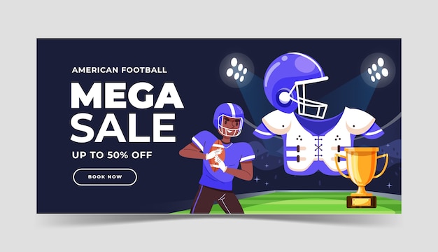 Free Vector flat design american football sale banner