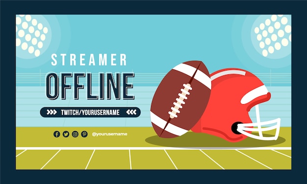 Free Vector flat design american football twitch background