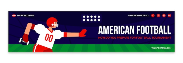 Flat design american football twitch banner