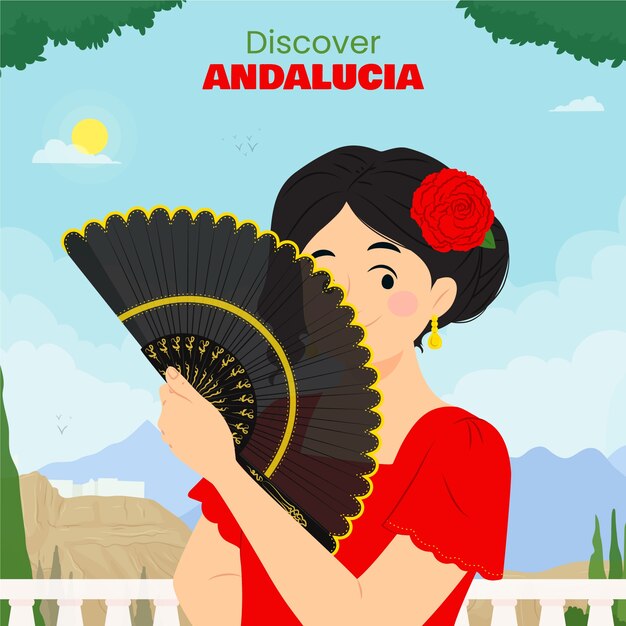 Flat design  andalucia illustration