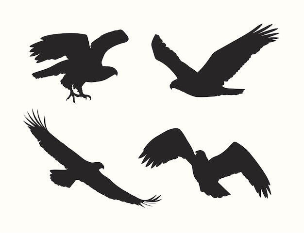 Free vector flat design animal silhouette set