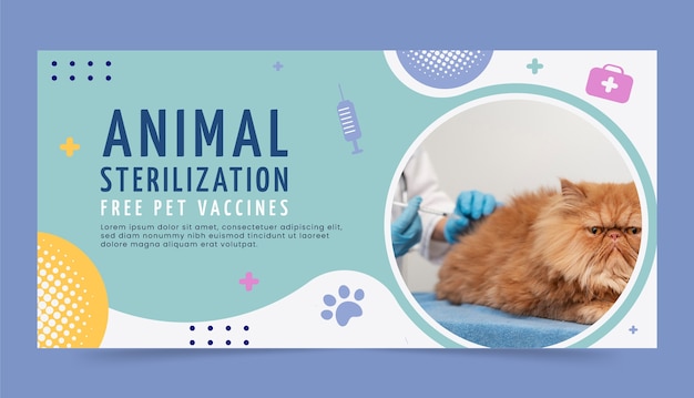 Free Vector flat design animal sterilization template