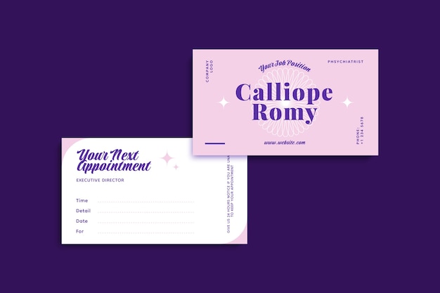 Flat design appointment card template