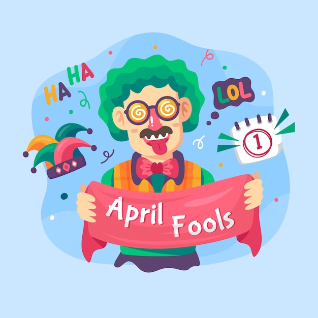 Free Vector flat design april fools day concept