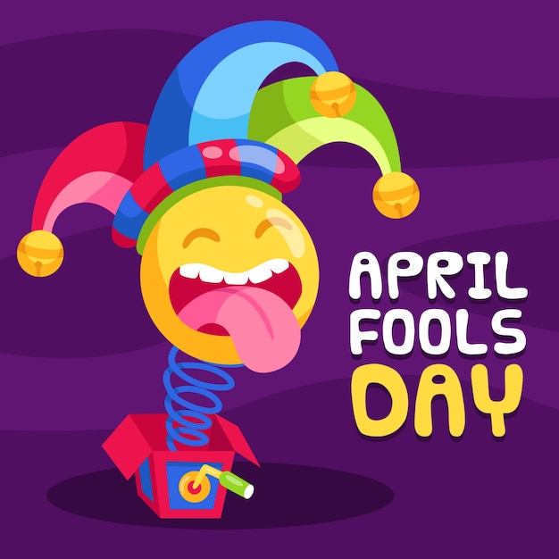 Flat design april fools day design