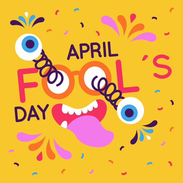 Flat design april fools day event