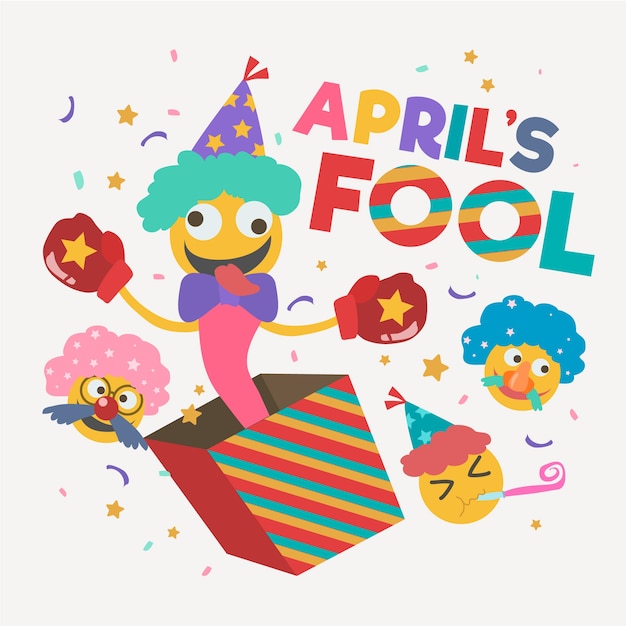 Flat design april fools day event