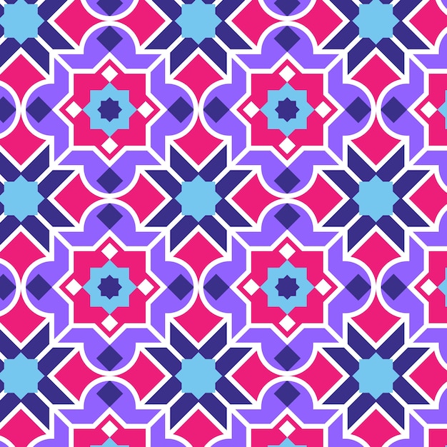 Flat design arabesque seamless pattern