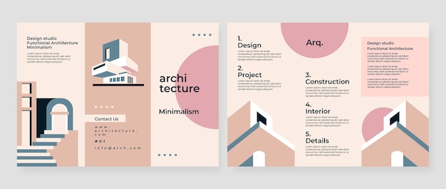 Free Vector flat design architect job brochure template