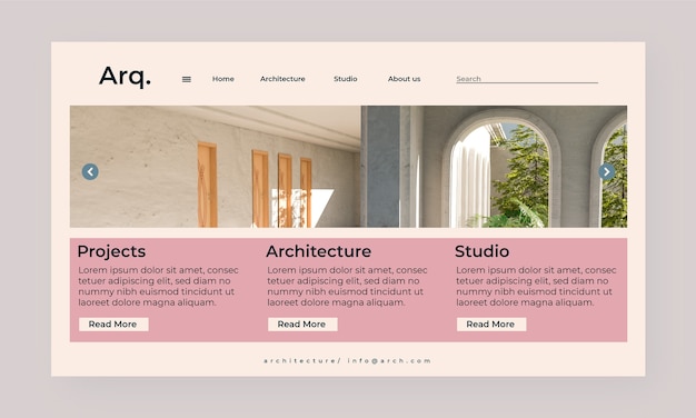 Free Vector flat design architect landing page template