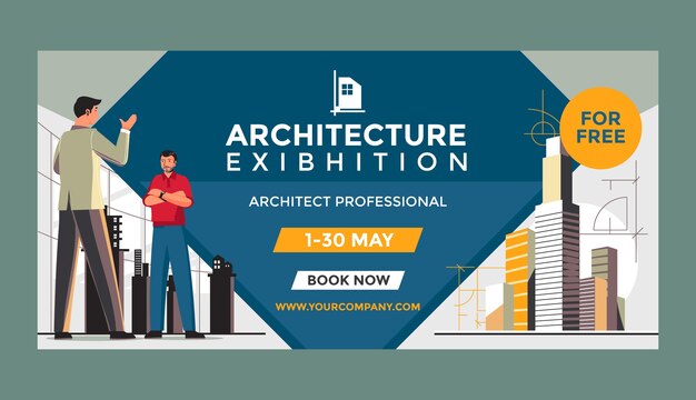 Flat design architecture development sale banner