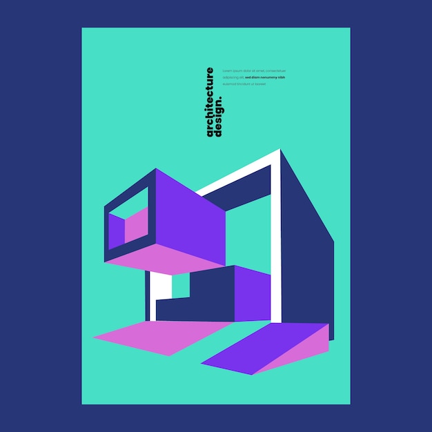 Flat design architecture poster design