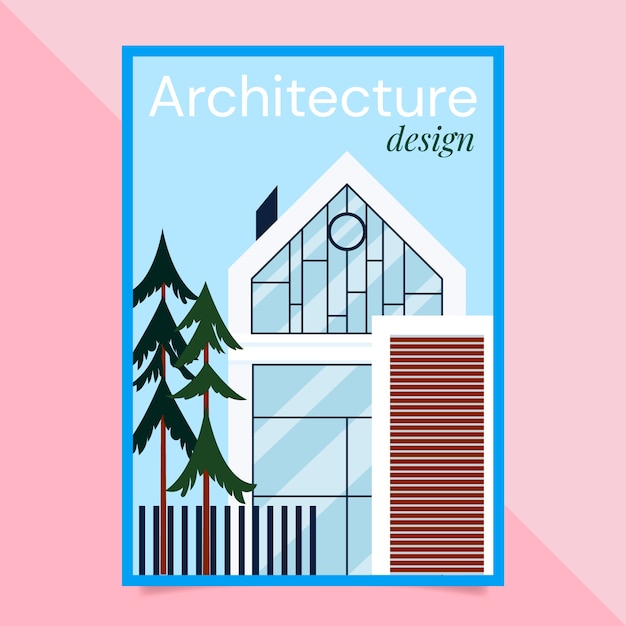 Flat design architecture poster template