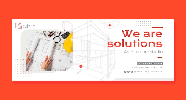 Free Vector flat design architecture project facebook cover