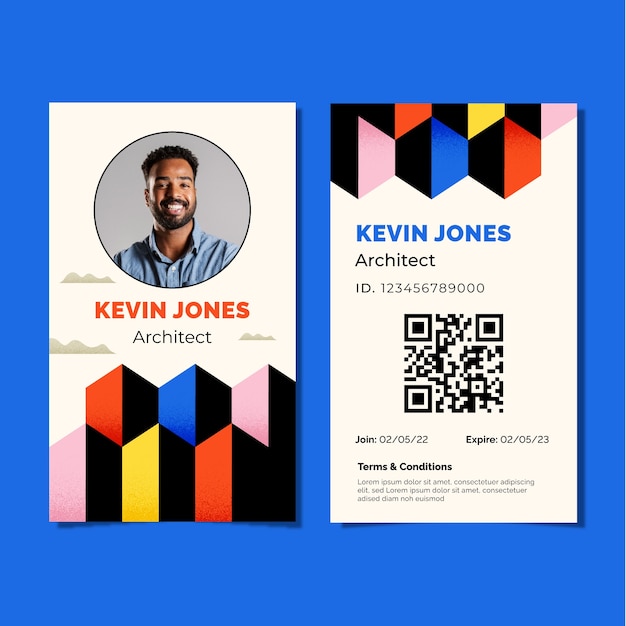 Flat design architecture project id card