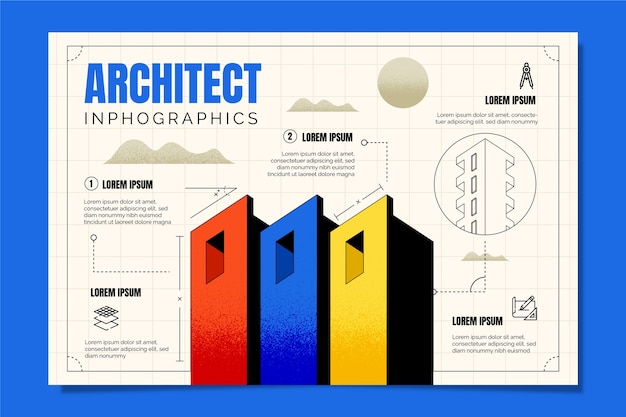 Free vector flat design architecture project infographic