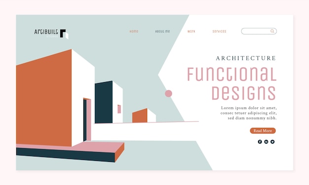 Free Vector flat design architecture project landing page