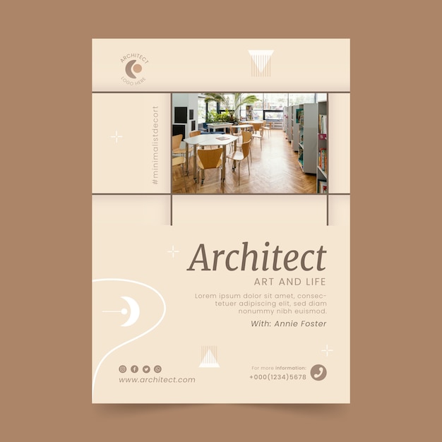 Flat design architecture project poster