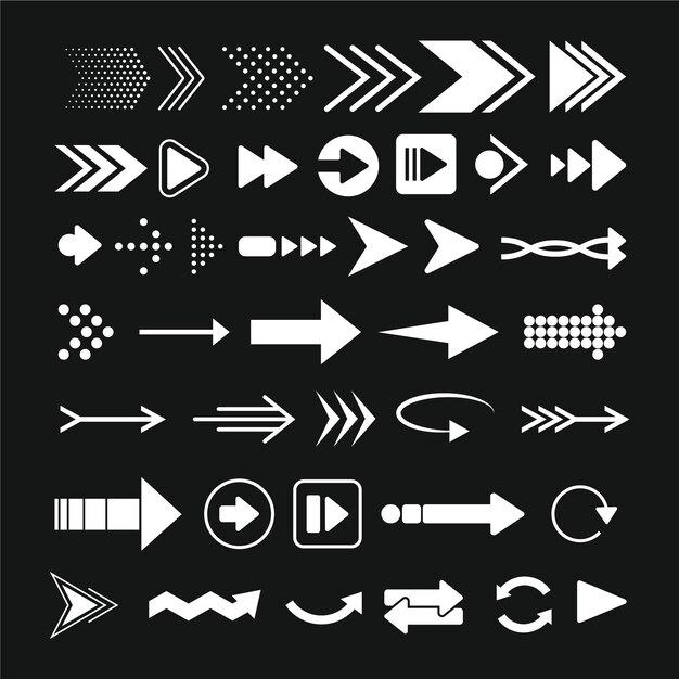 Flat design arrow collection