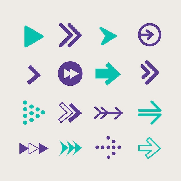 Free Vector flat design arrow collection