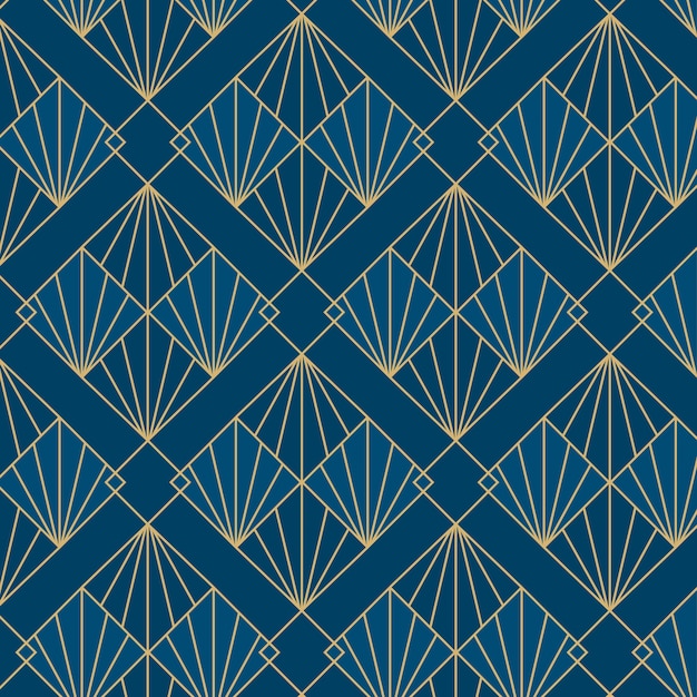 Free vector flat design art deco blue background