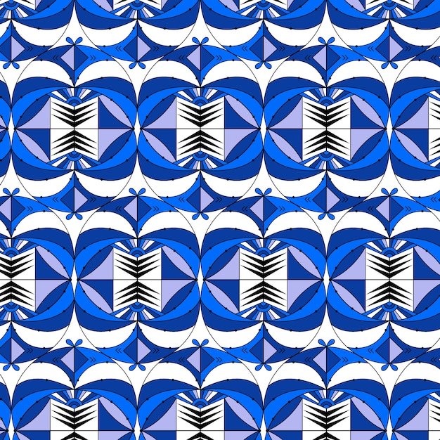 Free Vector flat design art deco blue pattern