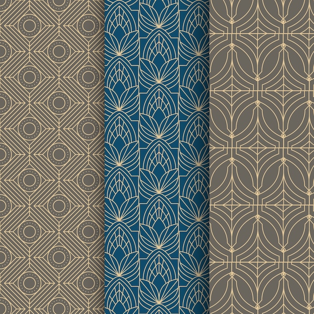 Free Vector flat design art deco elegant pattern