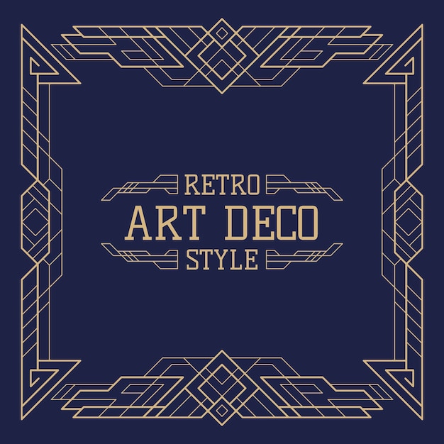 Free vector flat design art deco frame