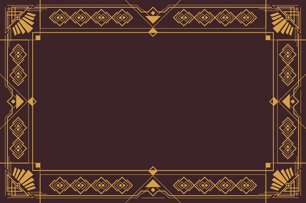 Flat design art deco golden background