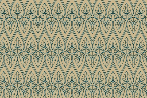 Flat design art deco golden and blue pattern