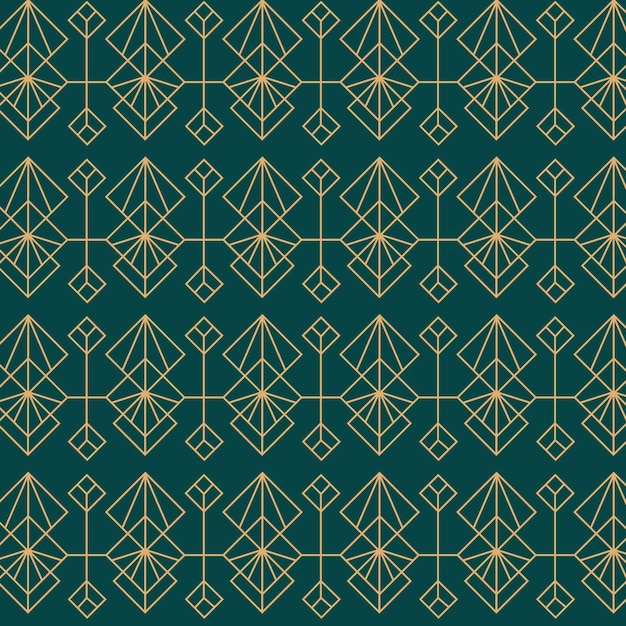 Flat design art deco green pattern