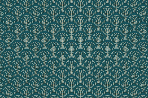 Flat design art deco green pattern