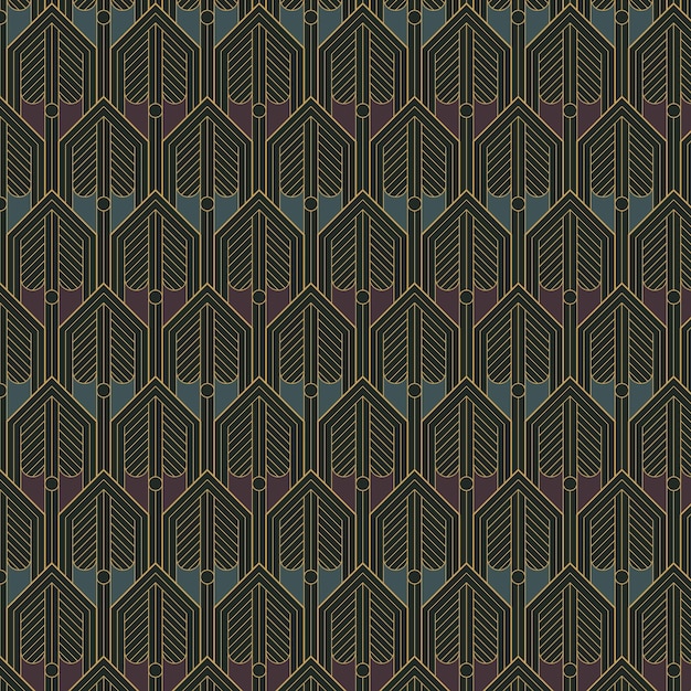 Flat design art deco motif pattern