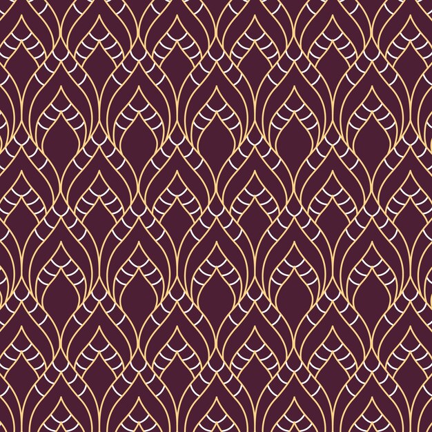 Flat design art deco motif pattern