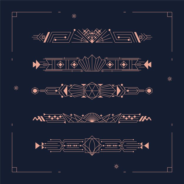 Flat design art deco ornament