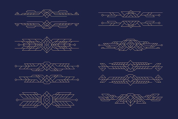 Free Vector flat design art deco ornament