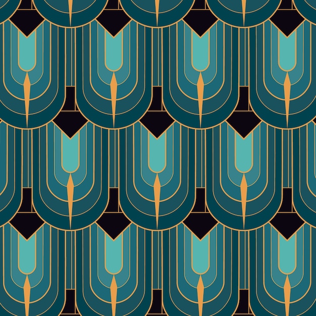 Free Vector flat design art deco pattern illustration