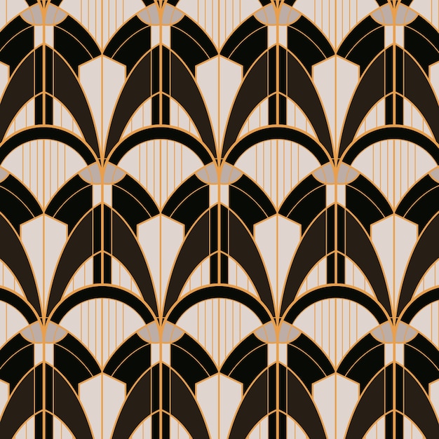 Free Vector flat design art deco pattern illustration