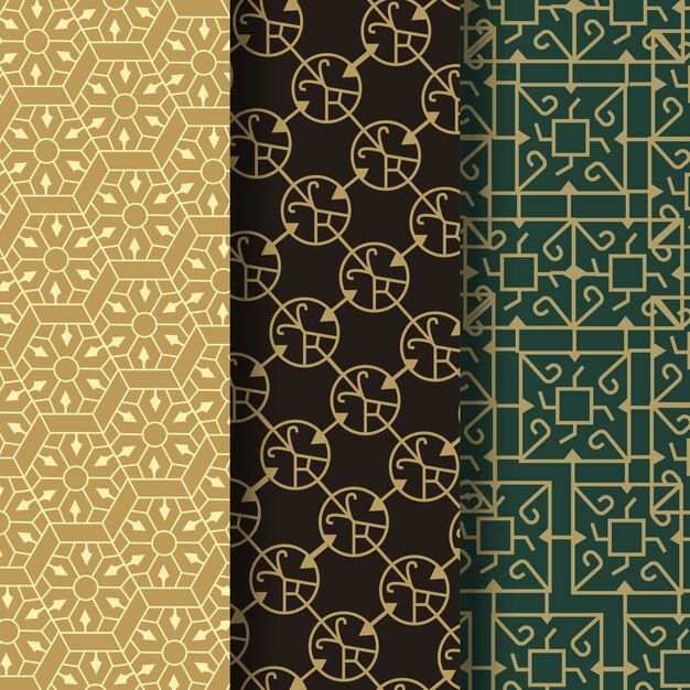 Flat design art deco pattern set