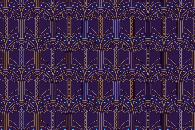 Flat design art deco pattern with blue details