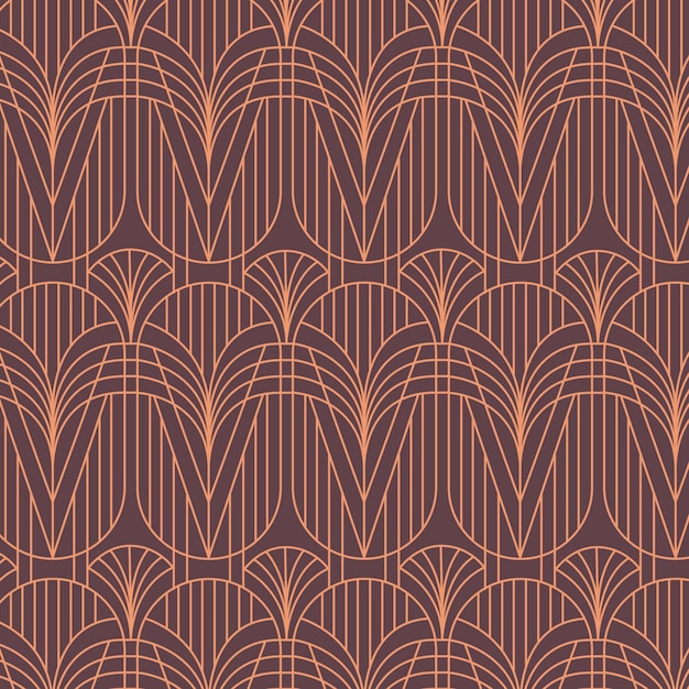 Free Vector flat design art deco pattern with pink details