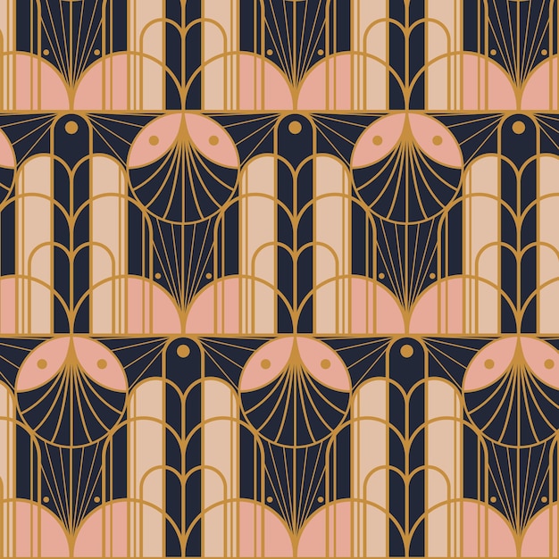 Free vector flat design art deco premium wallpaper